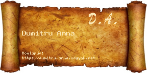 Dumitru Anna névjegykártya